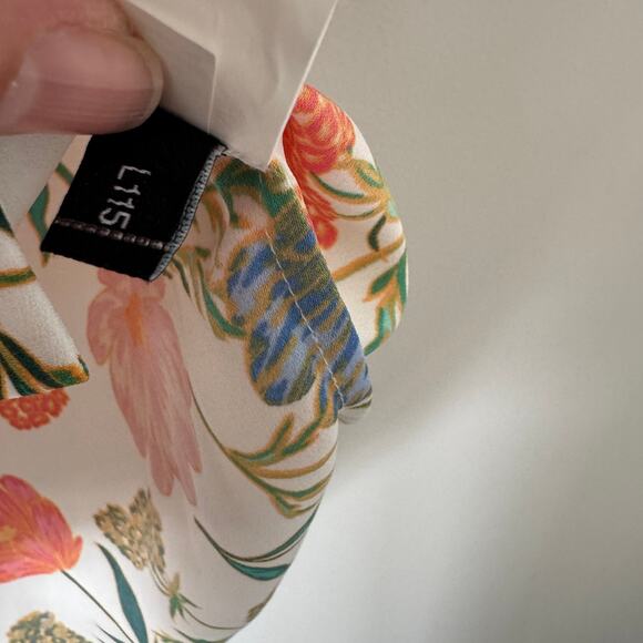 Kate Spade Picnic Perfect Blossom Floral Tie Neck Women's Blouse Top Size Small - Picture 8 of 11